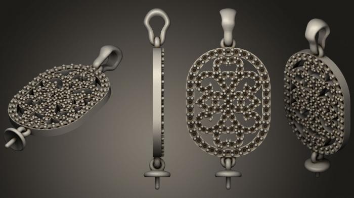 نموذج ثلاثي الأبعاد لآلة CNC مجوهرات قلادة اللؤلؤ